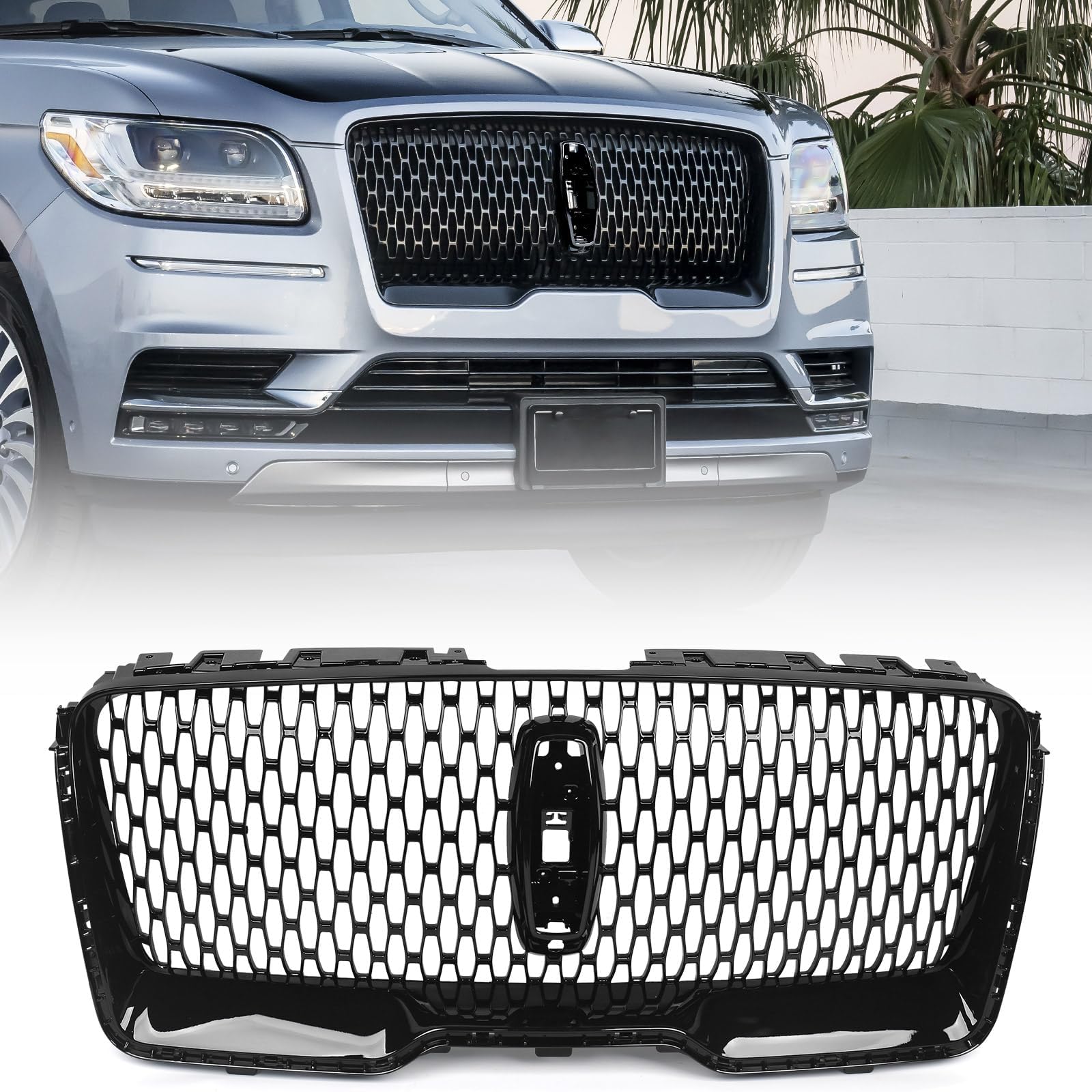 Amazon.com: JOLONG Front Upper Grille Fit for Lincoln Navigator